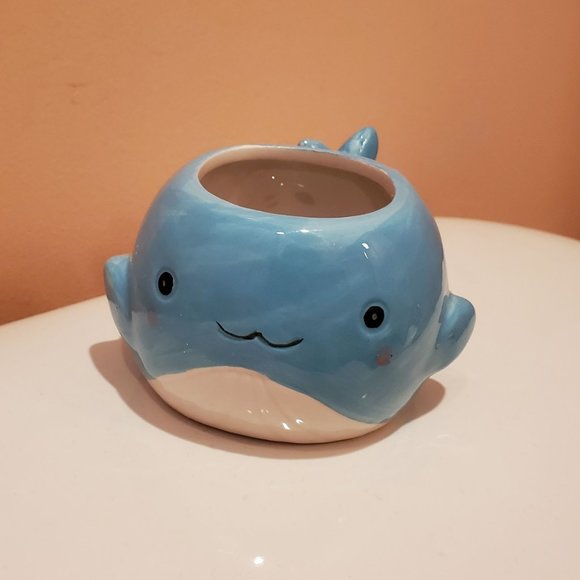 Whale Planter, Ceramic Animal Plant Pot, Succulent Planter 6" - Picture 3 of 6